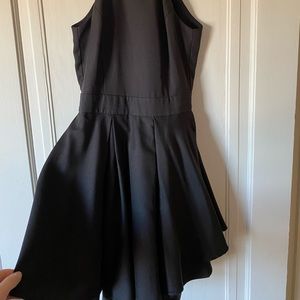 Black halter mini dress